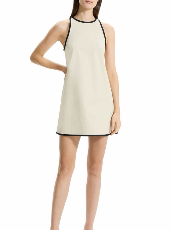 Theory Dresses & Skirts - NWT Theory ‘Shift Dress in Organic Cotton’ in “Sand/Black” Size 12